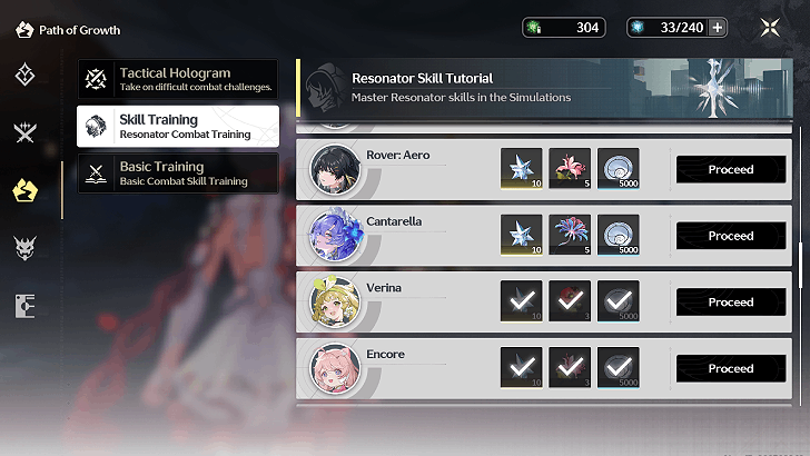 Cantarella Skill Training Rewards