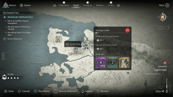 AC Shadows Master Archer Outfit Location in Wakasa