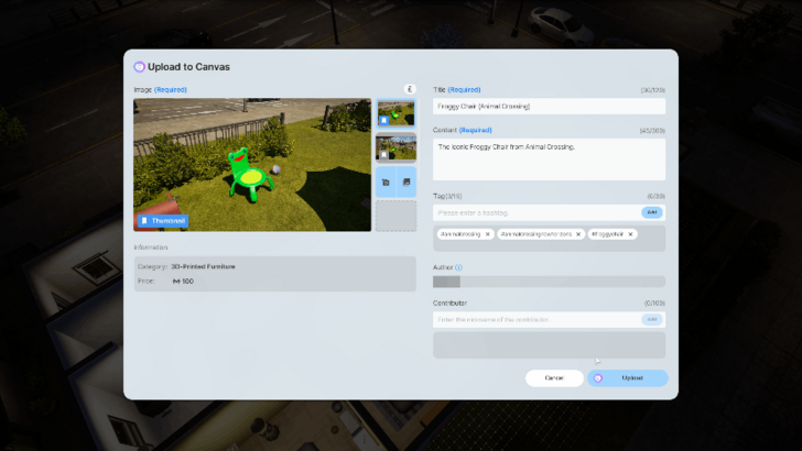 Upload 3D Printer to Canvas Step 5