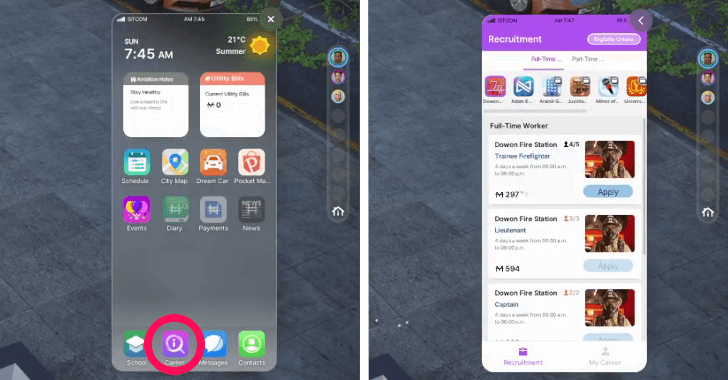 InZOI - Career App Smartphone