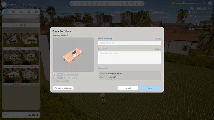 Save Furniture Preset