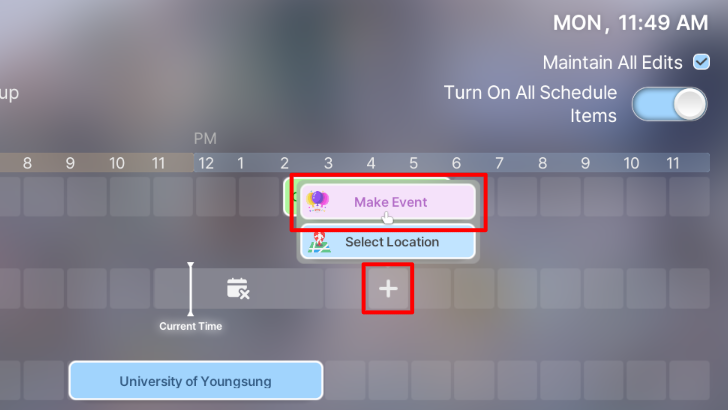 Select a Timeslot for Event