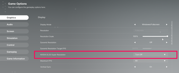 Frame Generation Off
