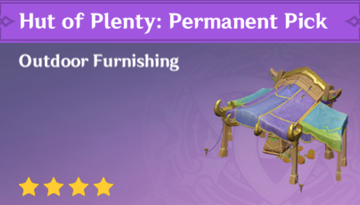 Genshin Impact - How to Get Hut of Plenty: Permanent Pick Furnishing