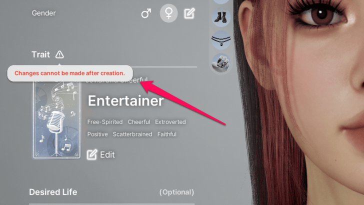 Trait Cannot be Changed
