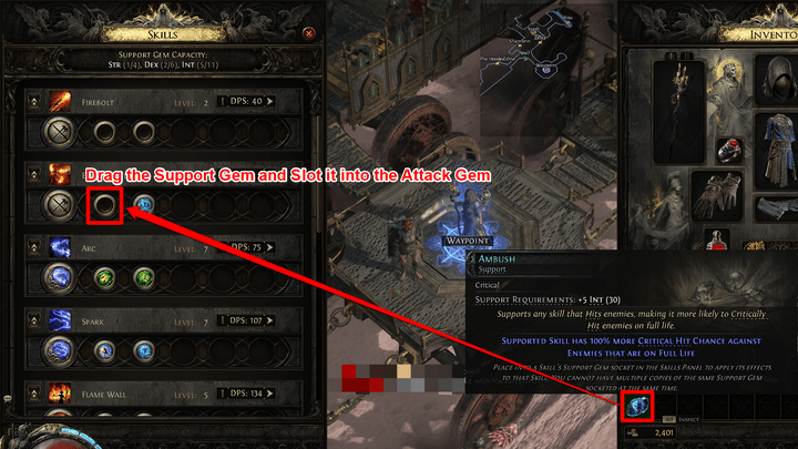 PoE 2 - How to Use a Support Gem