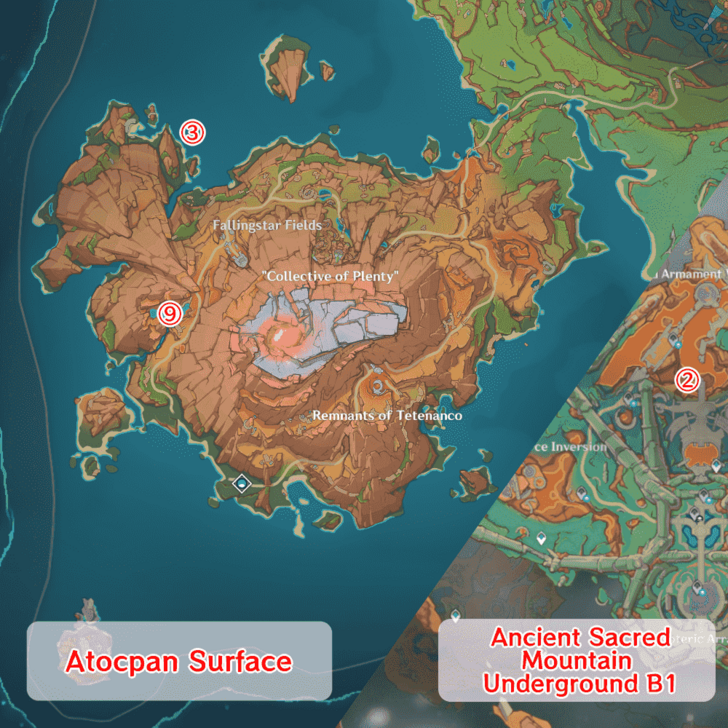 Genshin - 5.5 Ancient Firewalker Spoonbill Maps