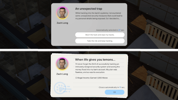 Random Events during Bank Hacking