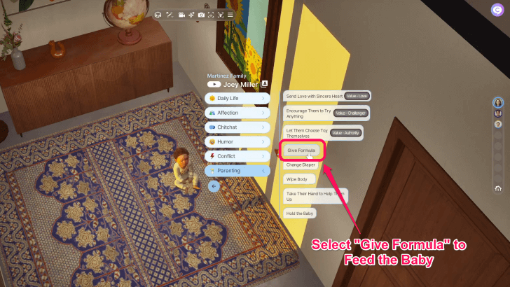 InZOI - Give Formula to Feed the Baby