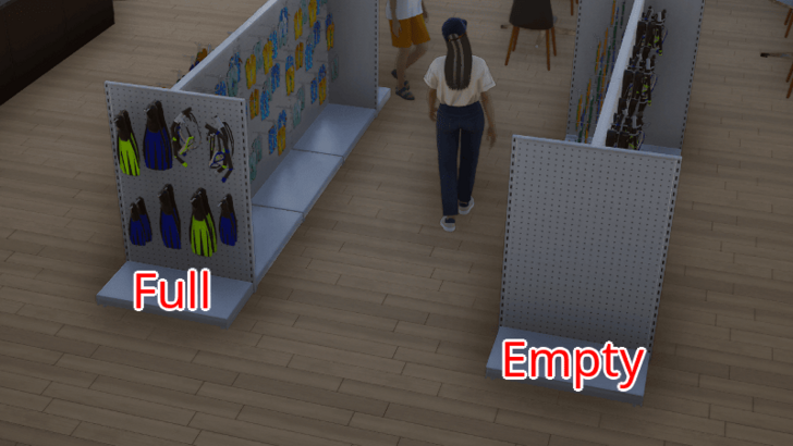 Surf Shop Cashier - Look for Empty Shelves