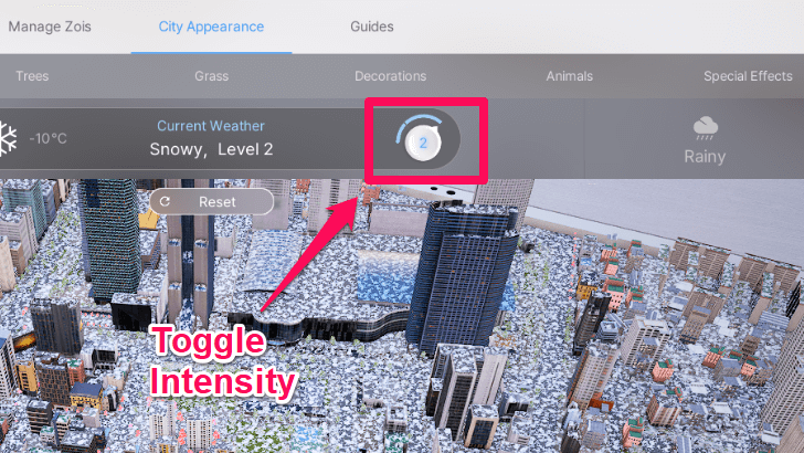 Toggle Weather Intensity