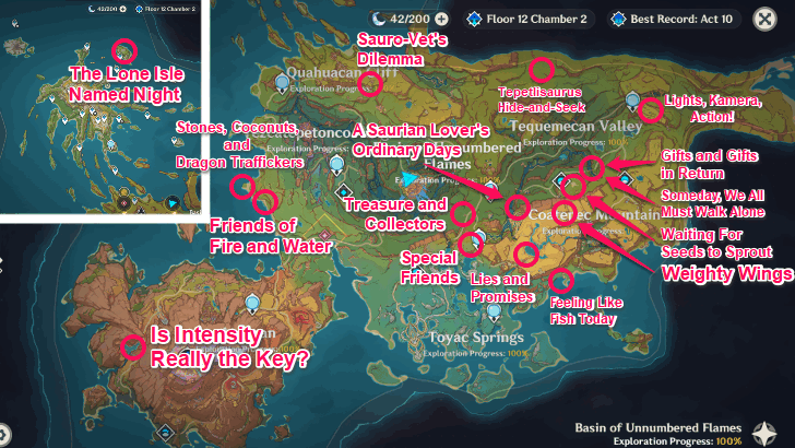 Genshin - In the Footsteps of the Chosen of Dragons Quest Locations