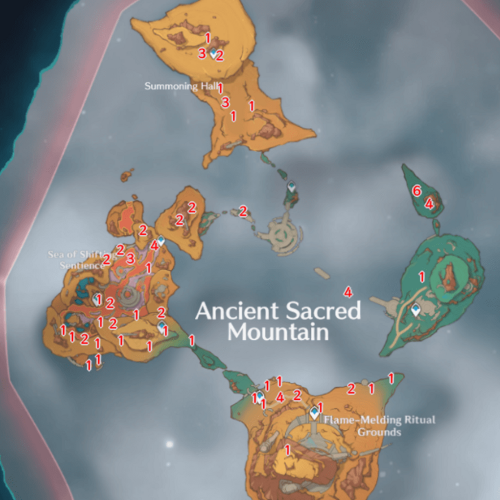 Genshin - 5.5 Sacred Mountain Saurian Locations
