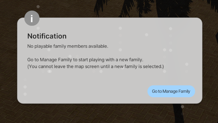 No Playable Family Members