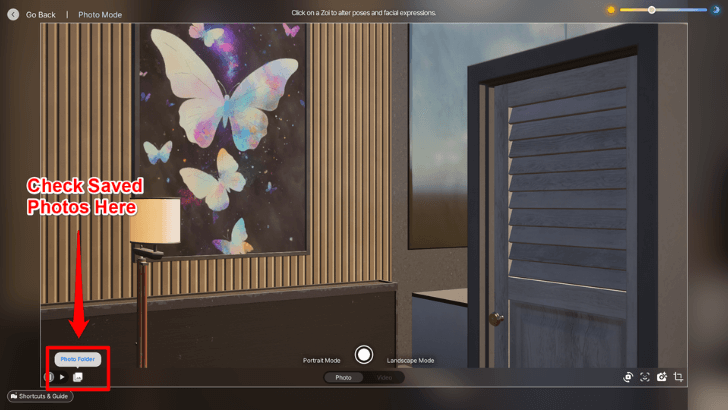 Check Saved Photos in Bottom Left Icon