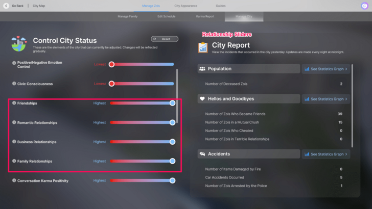 Relationship Sliders