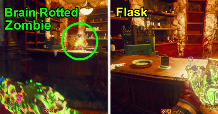 Brain Rotted Zombie and Flask
