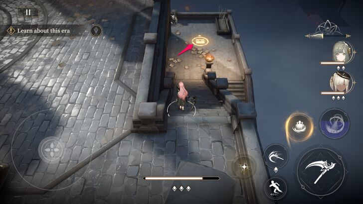 Descend Stairs and Follow Treasure Chest