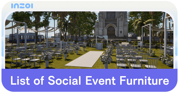 inZOI List of Social Event Furniture