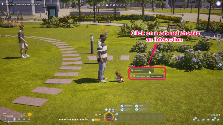 InZOI Interact with a Cat