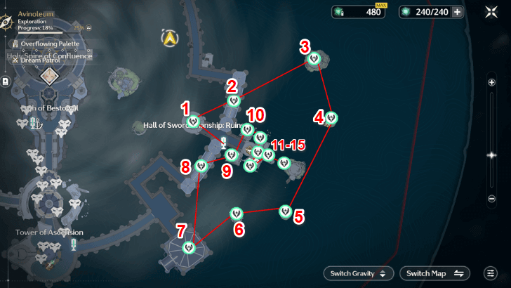 Gusts of Welkin Route 1 with Icons