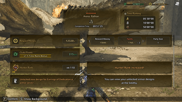 Earrings of Dedication Rathian Arena Unlock