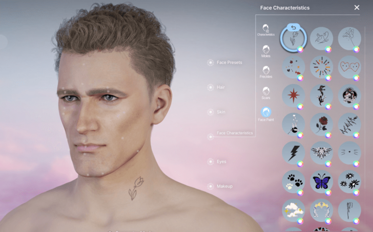 Neck and Face Tattoo 1