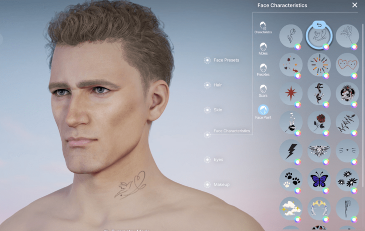 Neck and Face Tattoo 2