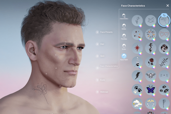 Neck and Face Tattoo 3