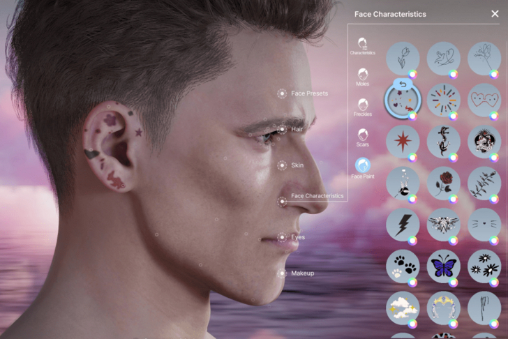 Neck and Face Tattoo 4