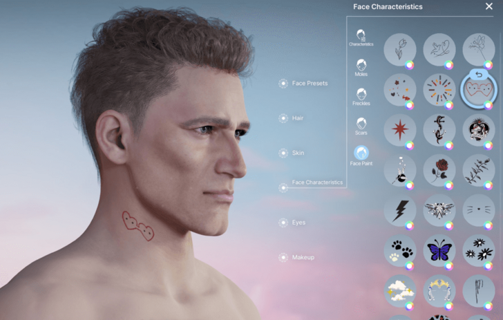 Neck and Face Tattoo 6