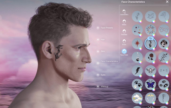 Neck and Face Tattoo 8