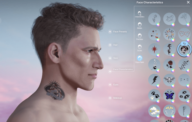 Neck and Face Tattoo 9