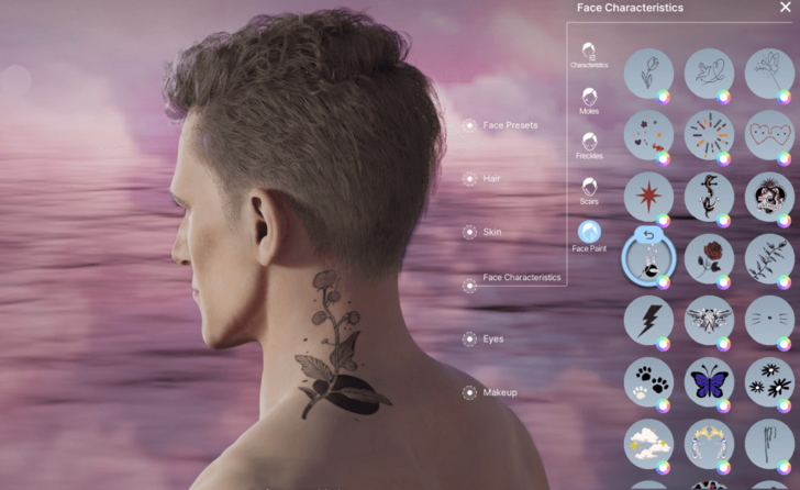 Neck and Face Tattoo 10