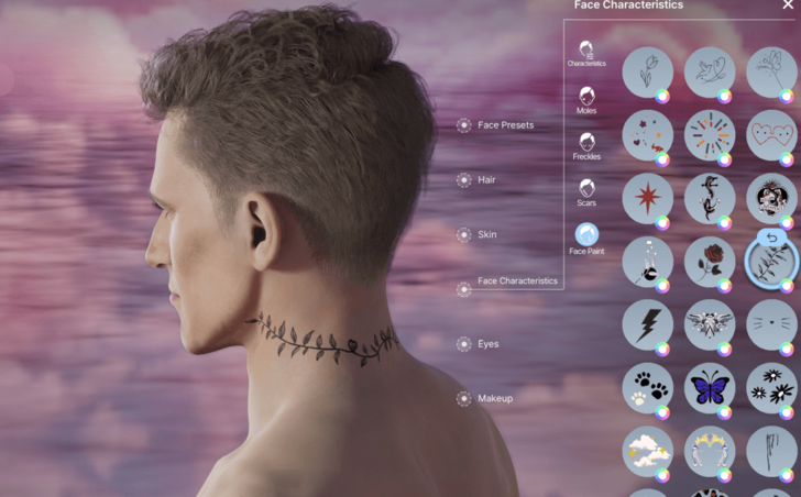 Neck and Face Tattoo 12