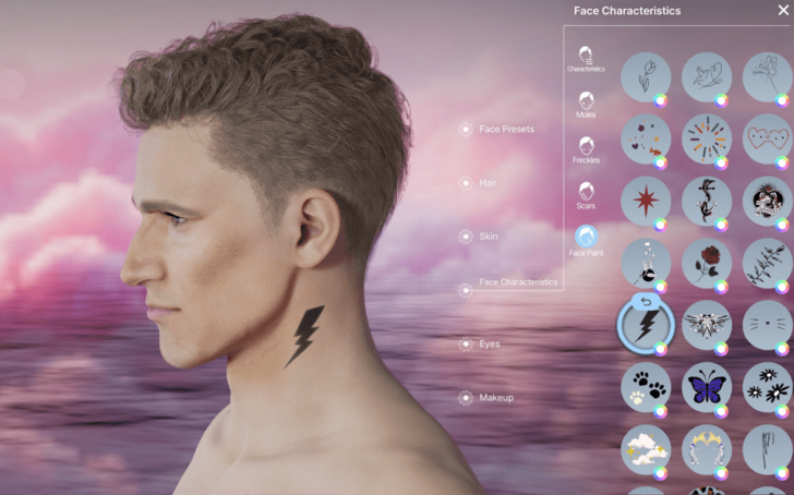 Neck and Face Tattoo 13