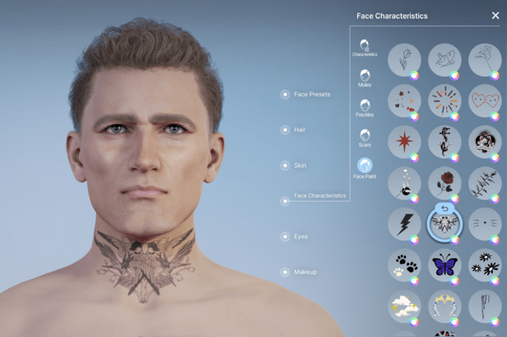 Neck and Face Tattoo 14