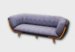 Curved Velvet Sofa