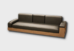 Asymmetric Arm Solid Wood Sofa