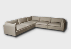L-Type Minimalist Cushioned 4-Seater Sofa