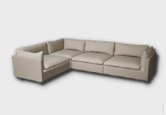 L-Type Minimalist Cushioned 3-Seater Sofa