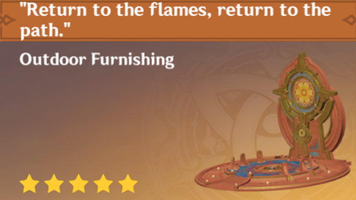 Genshin Impact - How to Get ″Return to the flames, return to the path.″ Furnishing
