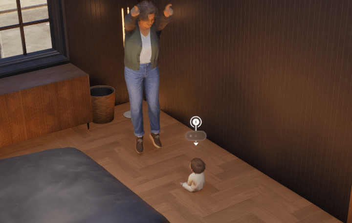 Babysitter Entertaining Toddler