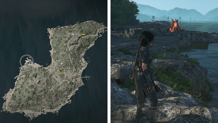 Bonfire Location in Okishima Island