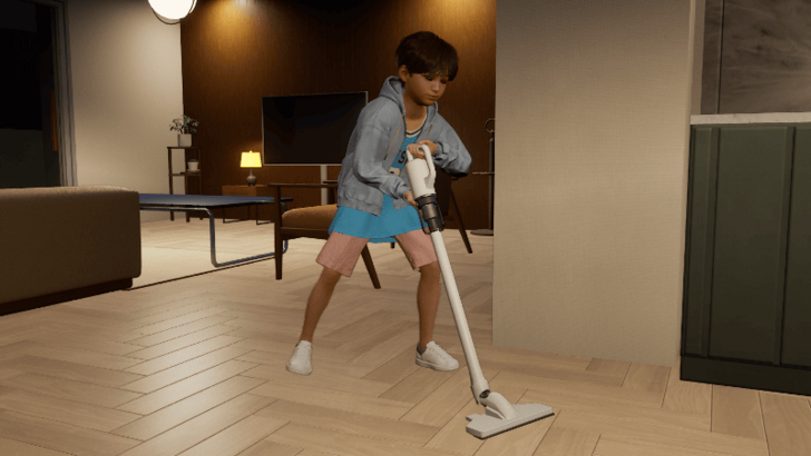 Children Cleaning House