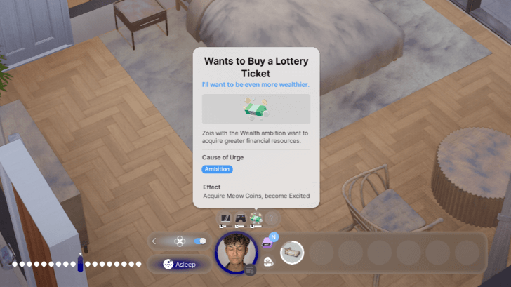 InZOI Wants to Buy a Lottery Ticket Urge