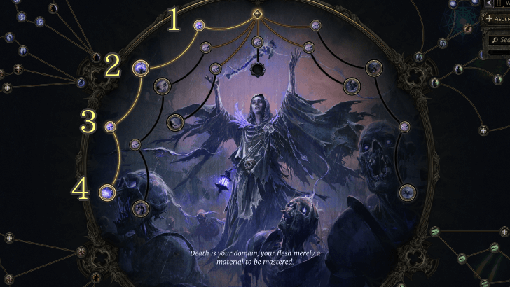 Path of Exile 2 Skeletal Necromancer Lich Ascendancy Node