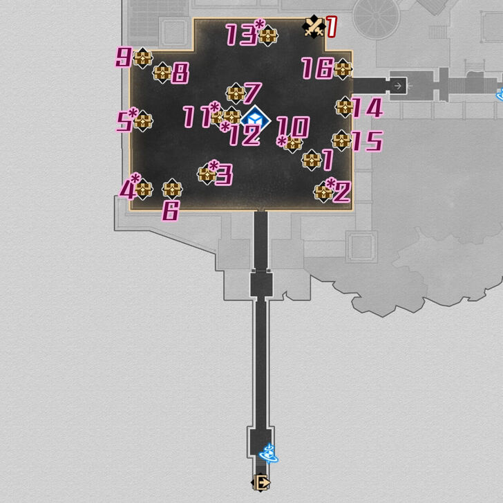 HSR Dragonbone City Styxia F1 Chest Map