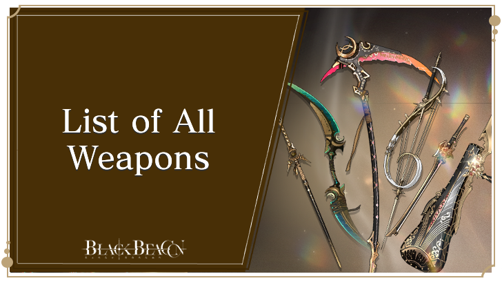 List of All Weapons