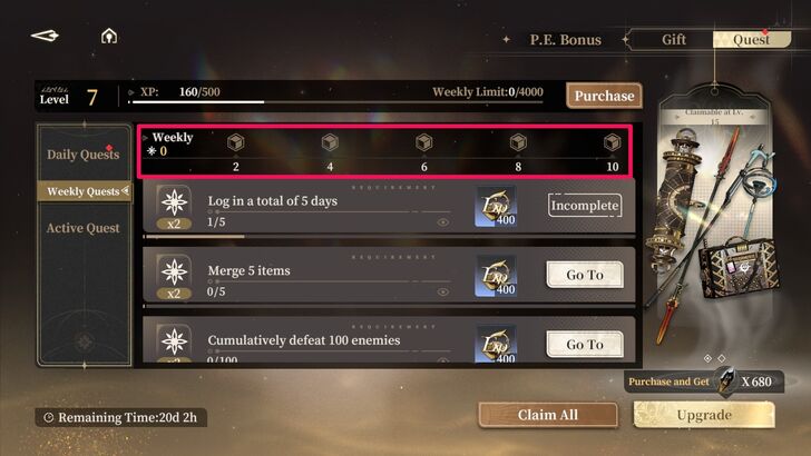 Weekly Quest Rewards